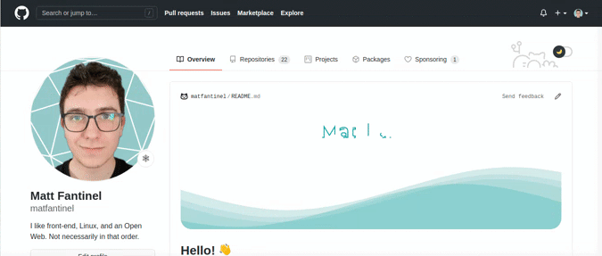 Animation on my GitHub Profile