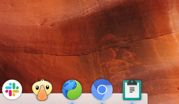 Screenshot of the dock of the operating system, showing the PWA icon besides other apps', as if it were a "real" app.